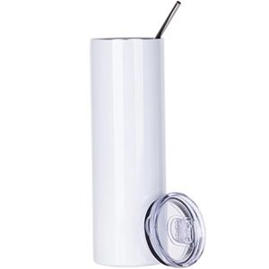 White Tumbler Cup With Straw and Rubber  Bottom